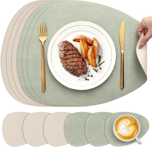 12er set kunstleder - kunstleder, tischsets