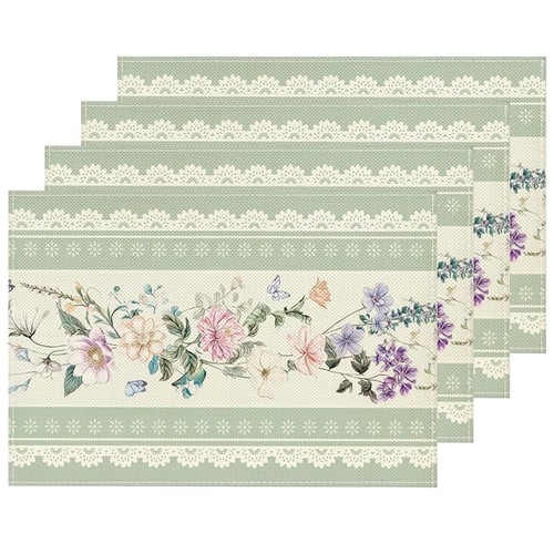 Platzsets leinen blumen - platzsets,
