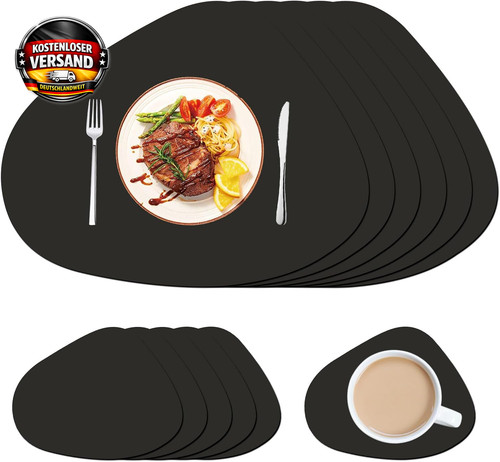 Tischsets set abwaschbar leder - set,