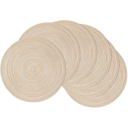 Platzsets rund beige - beige, 6er