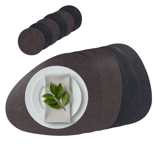 Platzset kunstleder oval - oval, pu